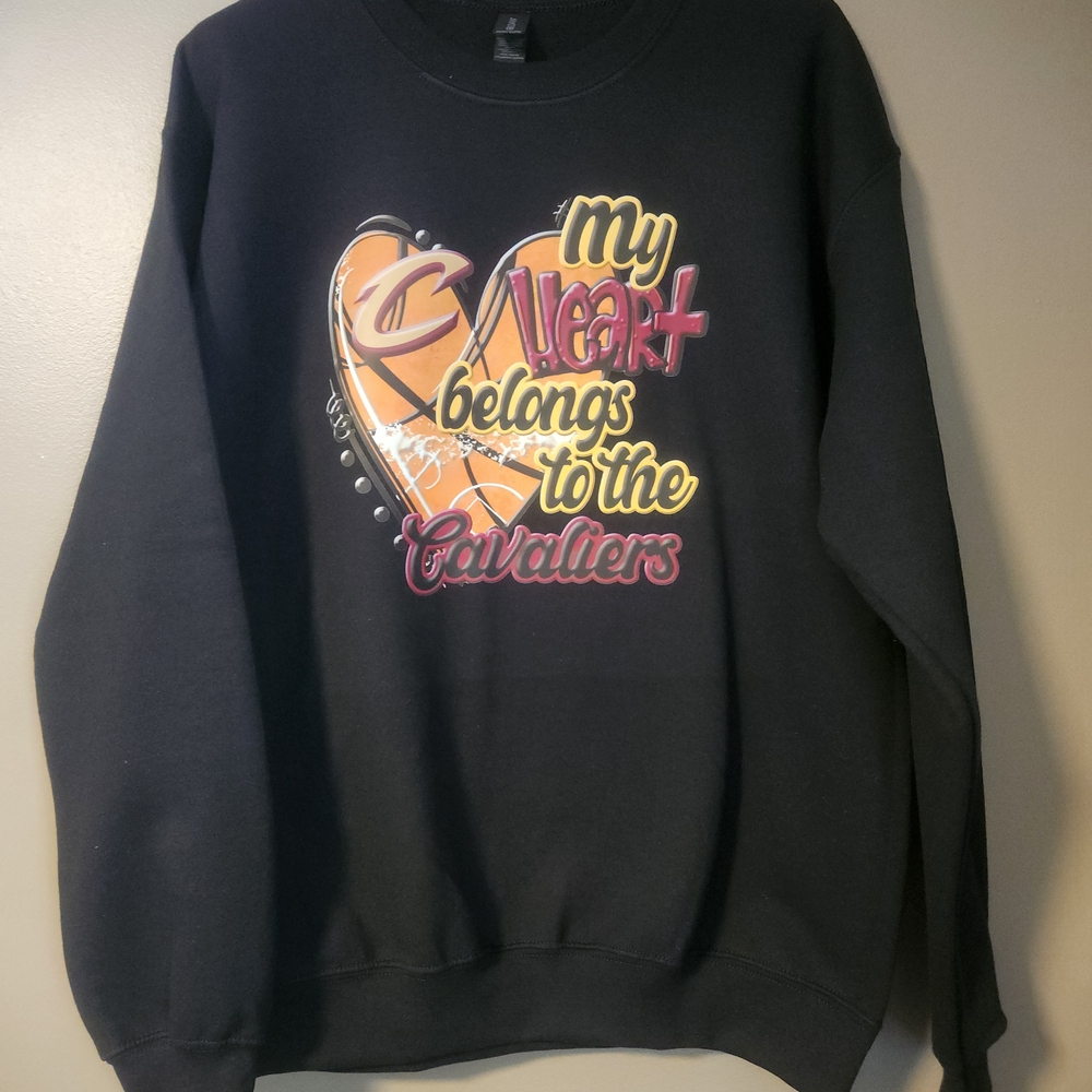 Black Crewneck Sweater with Vibrant Graphic Design